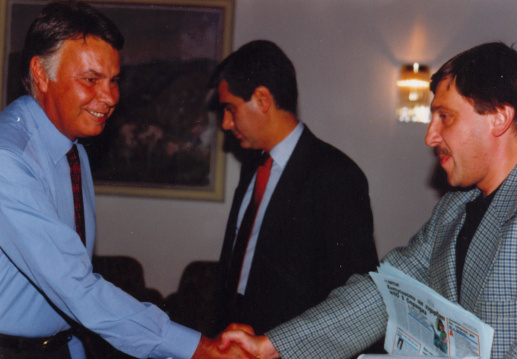 Maxim Behar and Spanish Prime Minister Felipe Gonzalez, Boyana Residence, September 1995