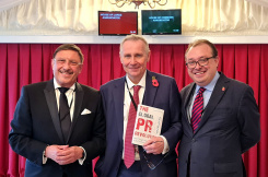 The last public photograph of Francis Ingham (right), with Maxim Behar and Lord Black of Brentwood, House of Lords, London, November 2022