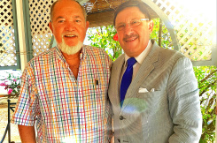 Text to the photo: Sir James Mancham and Maxim Behar, Mahe Island, Seychelles, January 2017
