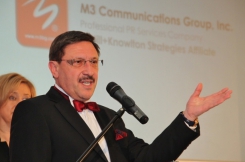 Bulgarian businessman, PR expert and manager of the M3 Communications Group company, Maxim Behar, receives the Superbrand award for the strongest PR brand on the Bulgarian market. Photo by M3 Communications Group